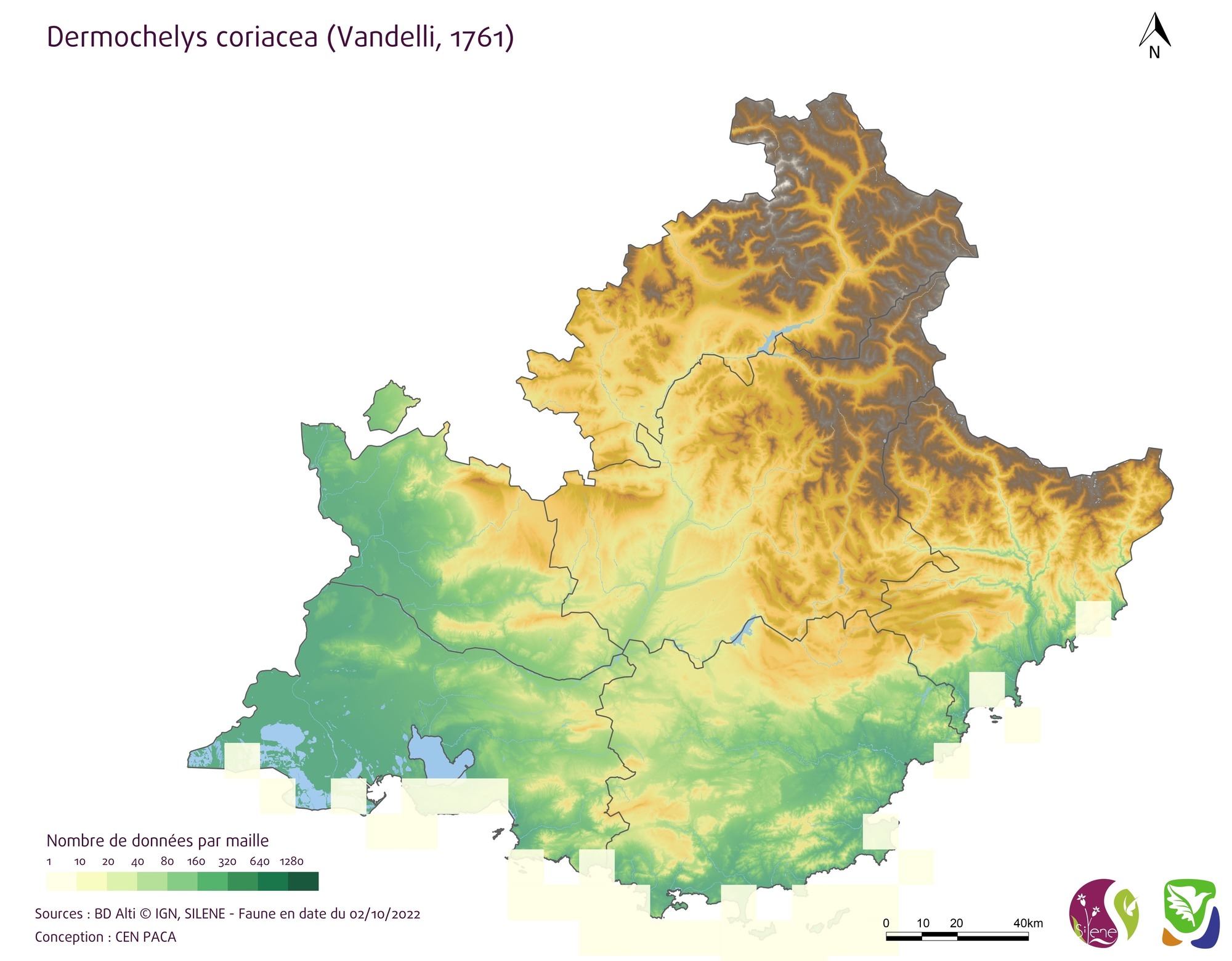 Carte de densité par mailles 10km
